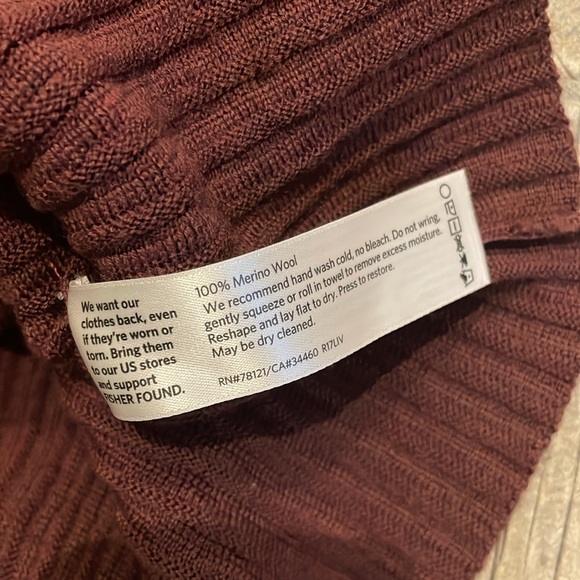 Eileen Fisher merino Wool Ribbed 3/4 Sleeve Crew Sweater - Picture 3 of 3